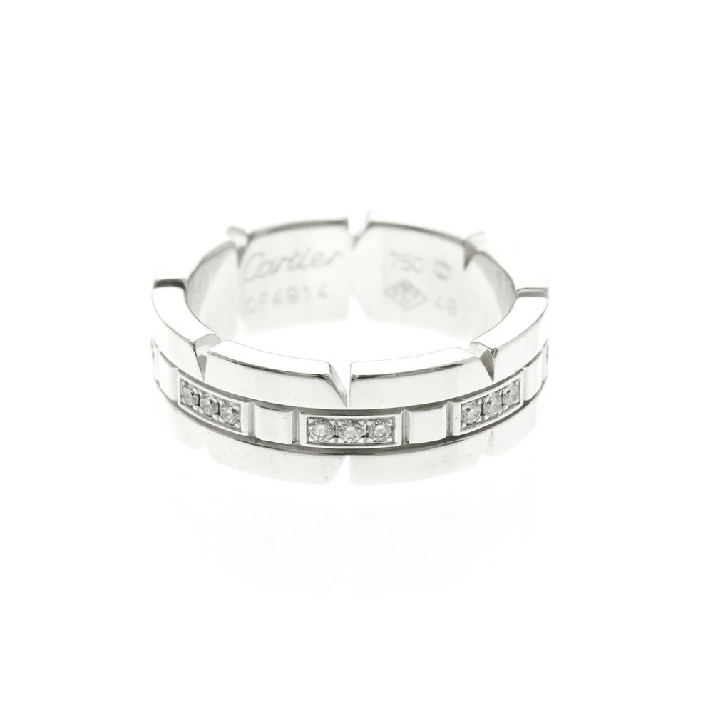 CARTIER Authentic 18k Silver Diamond Ring